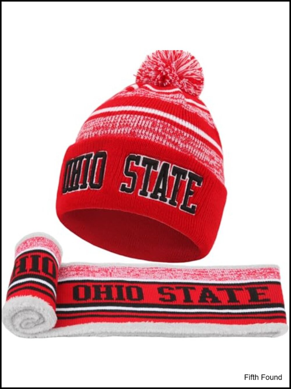 Men's Knit Pom Pom Beanie Hat & Scarf Set Acrylic Winter Neck Warmer Cold